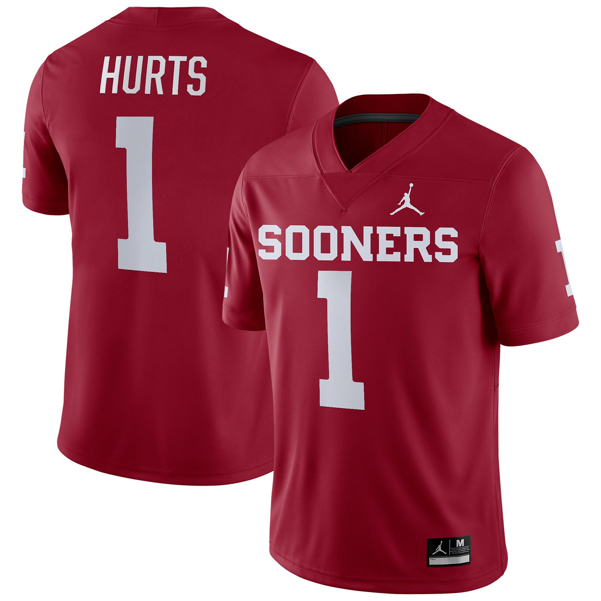 Jalen Hurts Jordan Brand Oklahoma Sooners crimson jersey