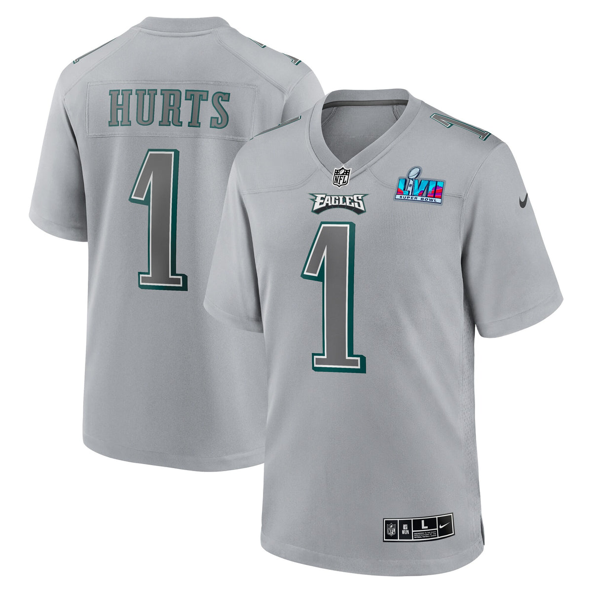 Jalen Hurts Super Bowl Lvii Patch Atmosphere Philadelphia Eagles gray Fashion jersey