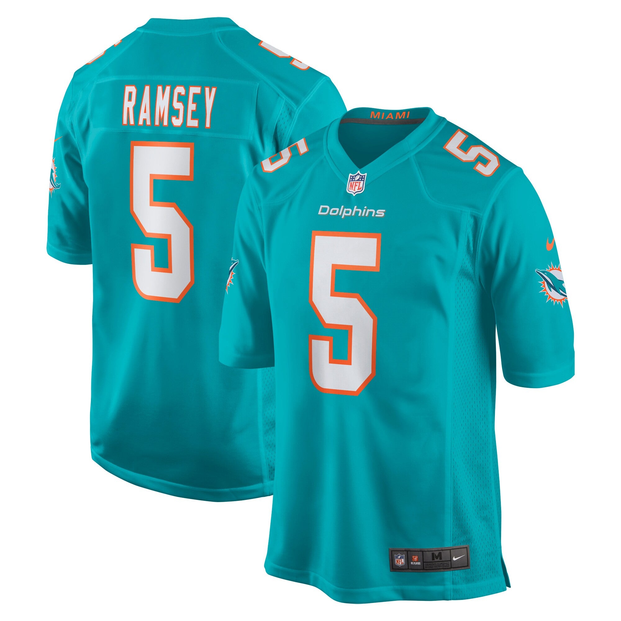 Jalen Ramsey Miami Dolphins aqua jersey