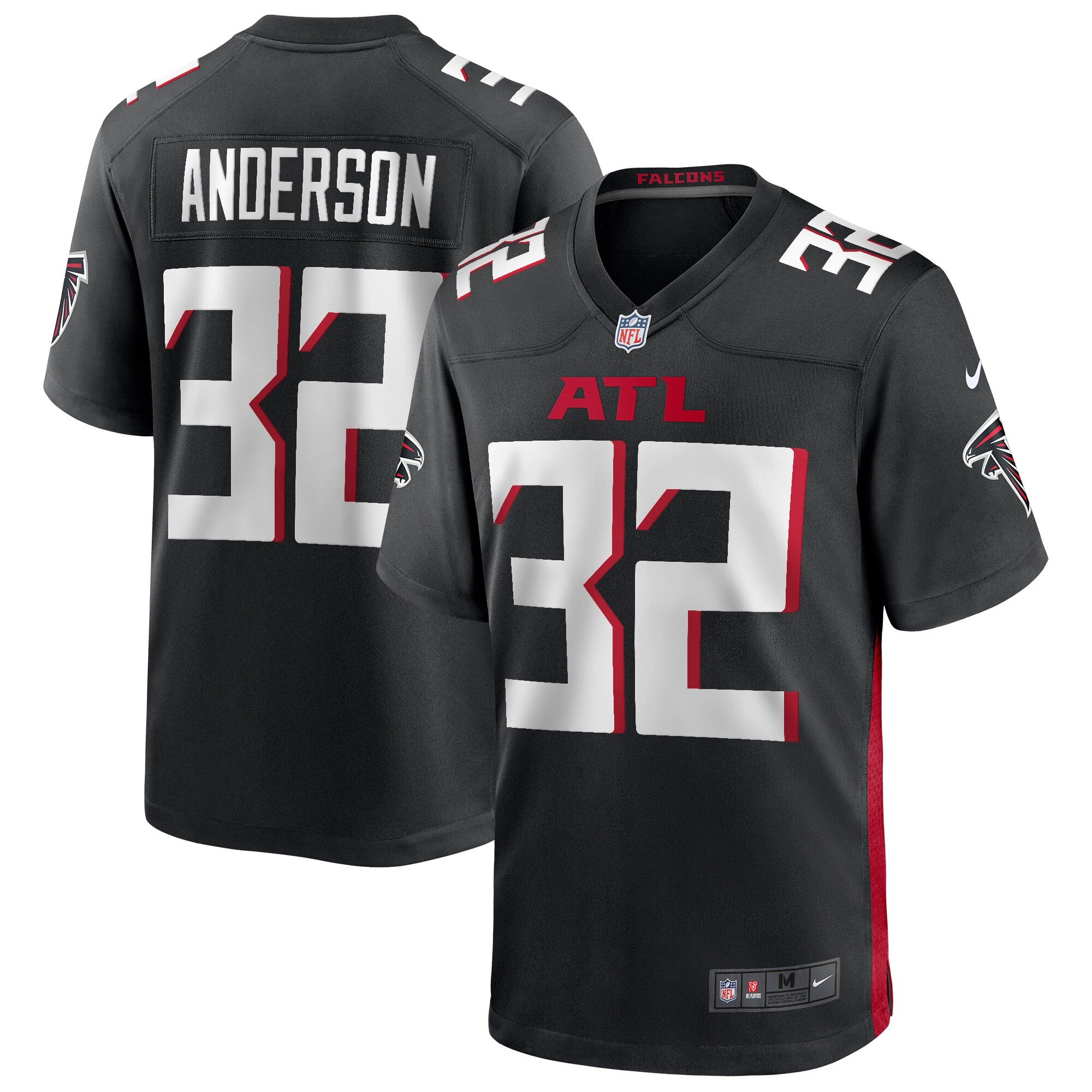 Jamal Anderson Atlanta Falcons black Game jersey