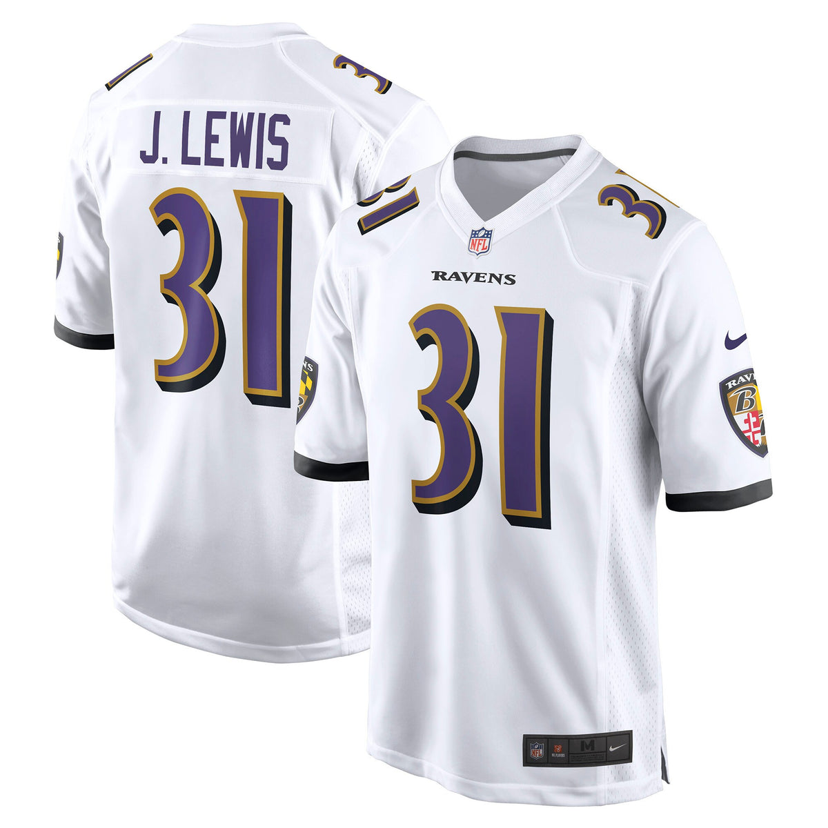 Jamal Lewis Baltimore Ravens white jersey