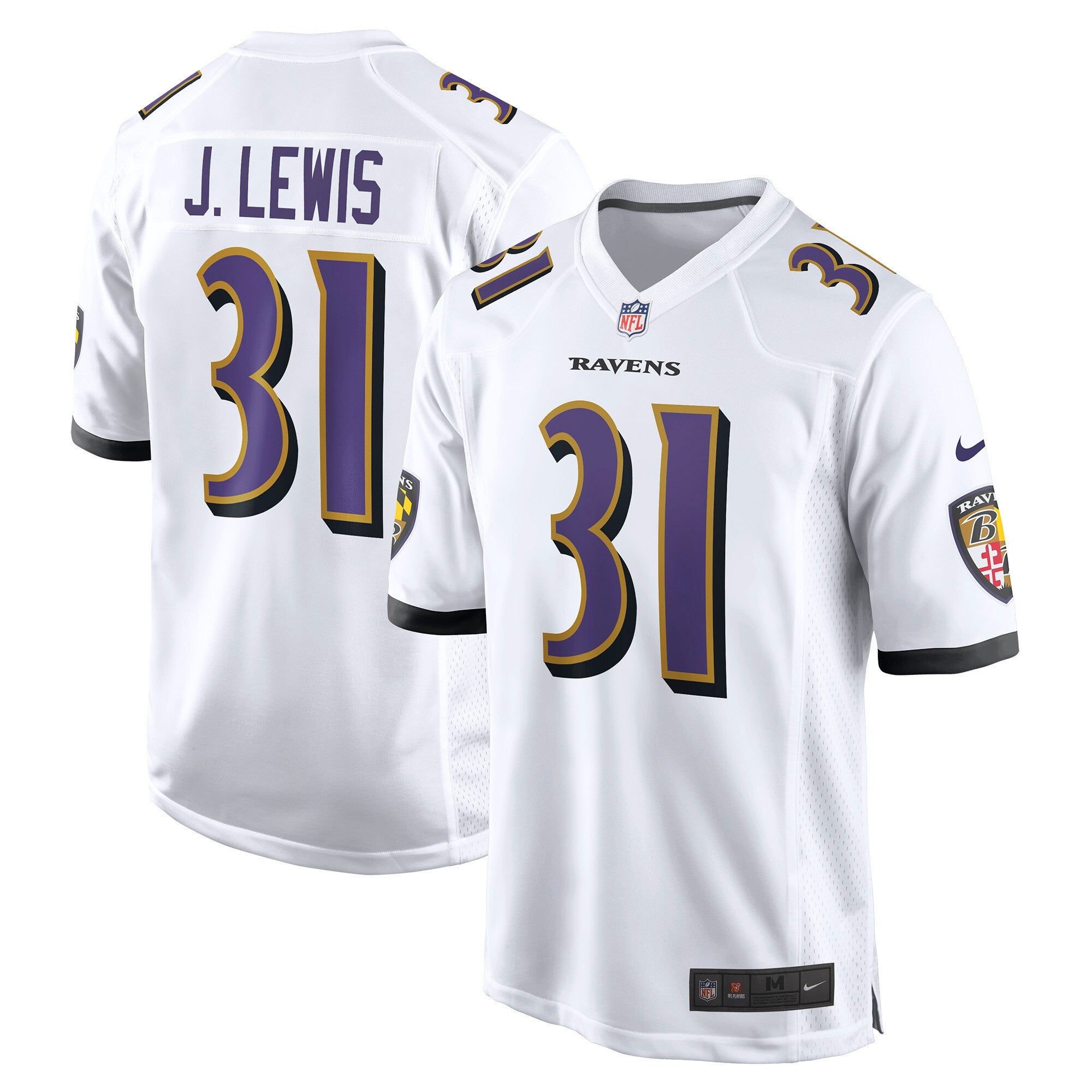 Jamal Lewis Baltimore Ravens white jersey