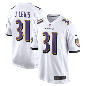Jamal Lewis Baltimore Ravens white jersey