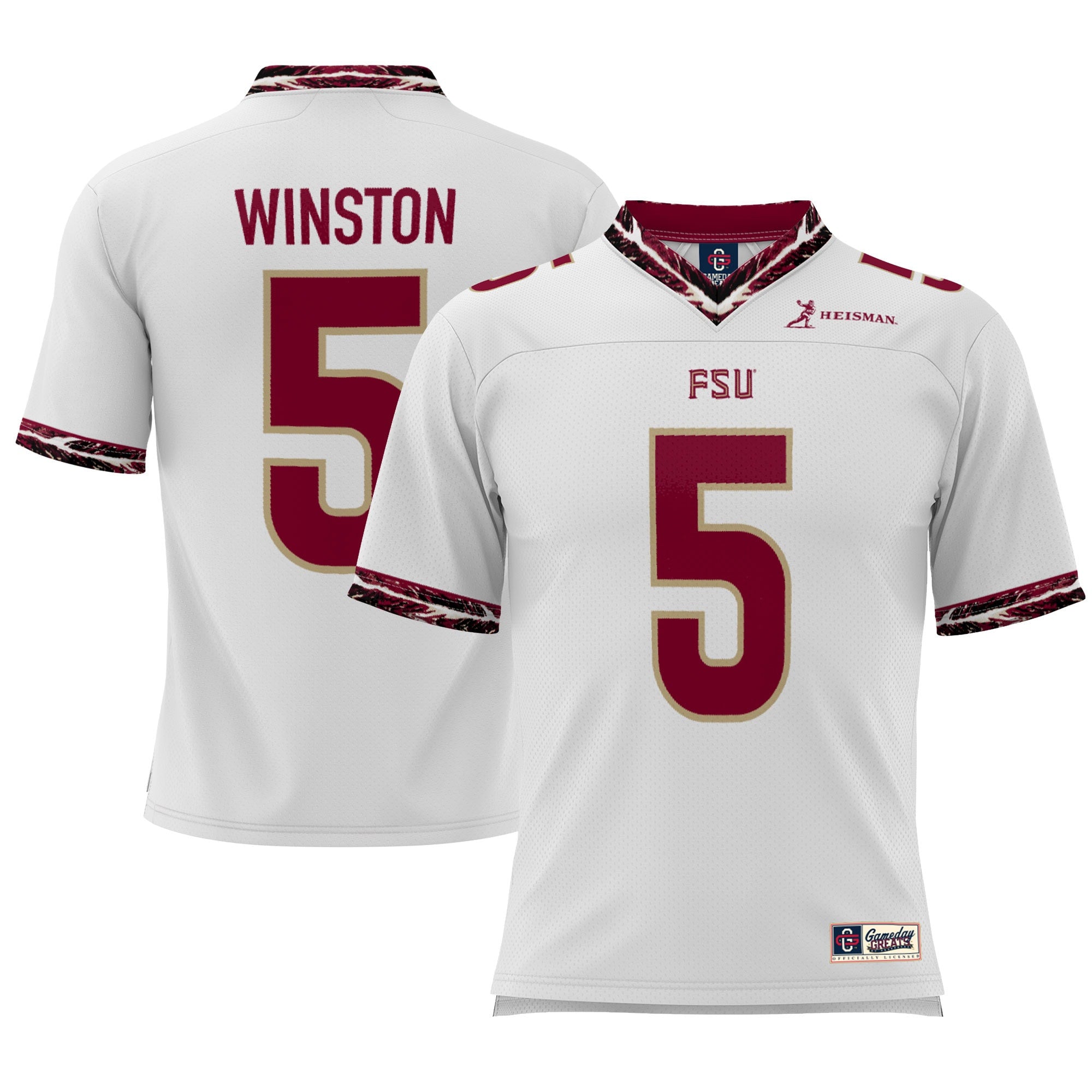 Jameis Winston Heisman Florida State Seminoles white jersey
