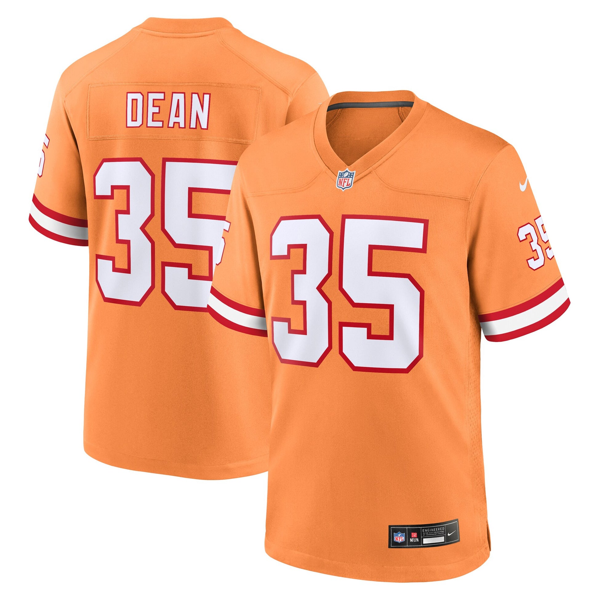 Jamel Dean Tampa Bay Buccaneers orange Throwback jersey