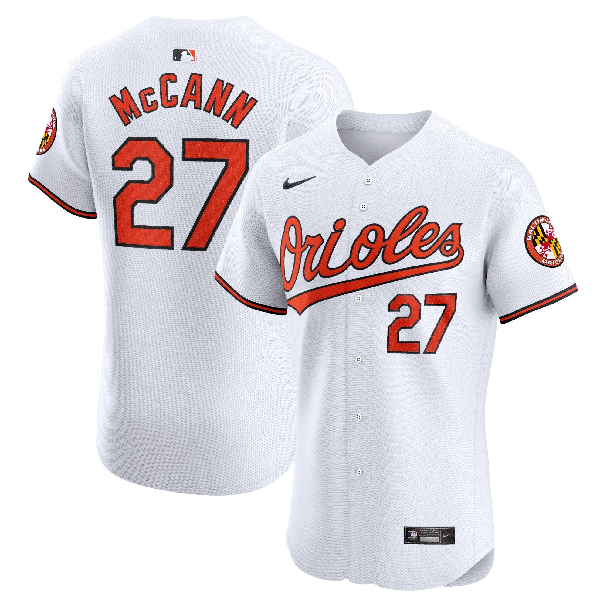 James Mccann Baltimore Orioles white Elite jersey