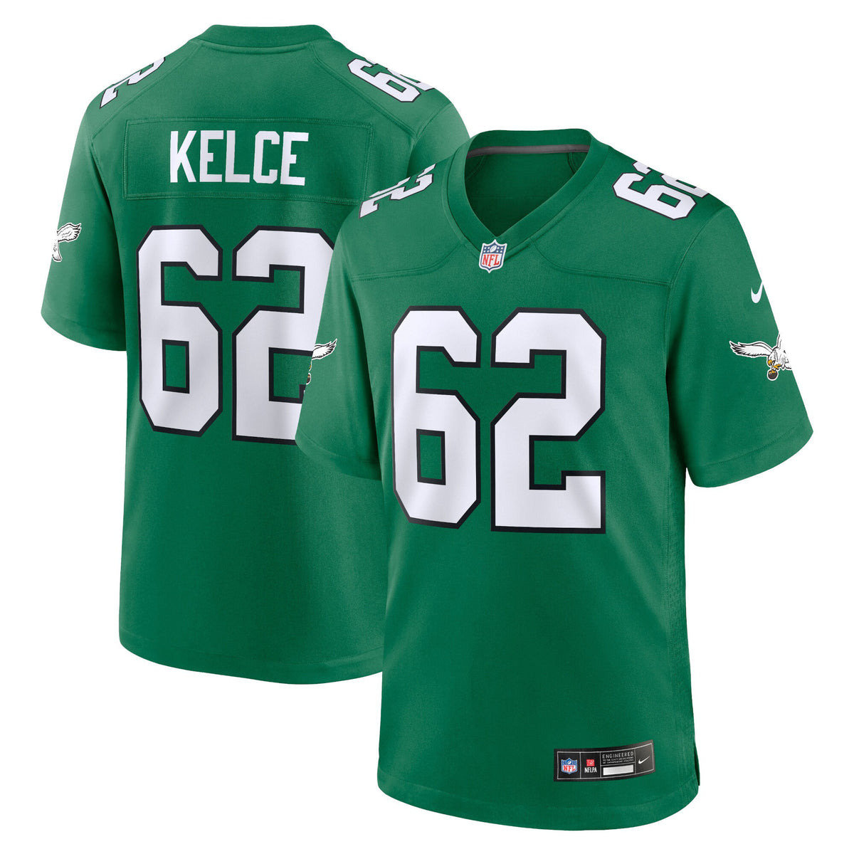 Jason Kelce Philadelphia Eagles green jersey