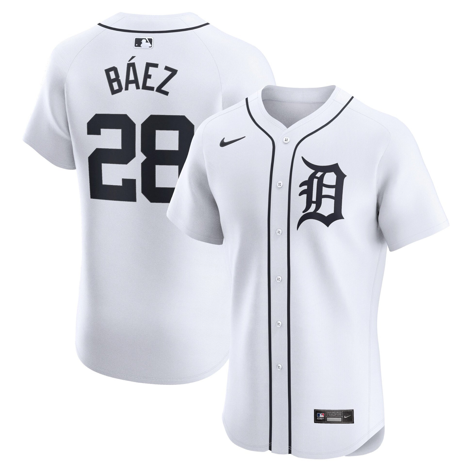 Javier Baez Detroit Tigers white Elite jersey