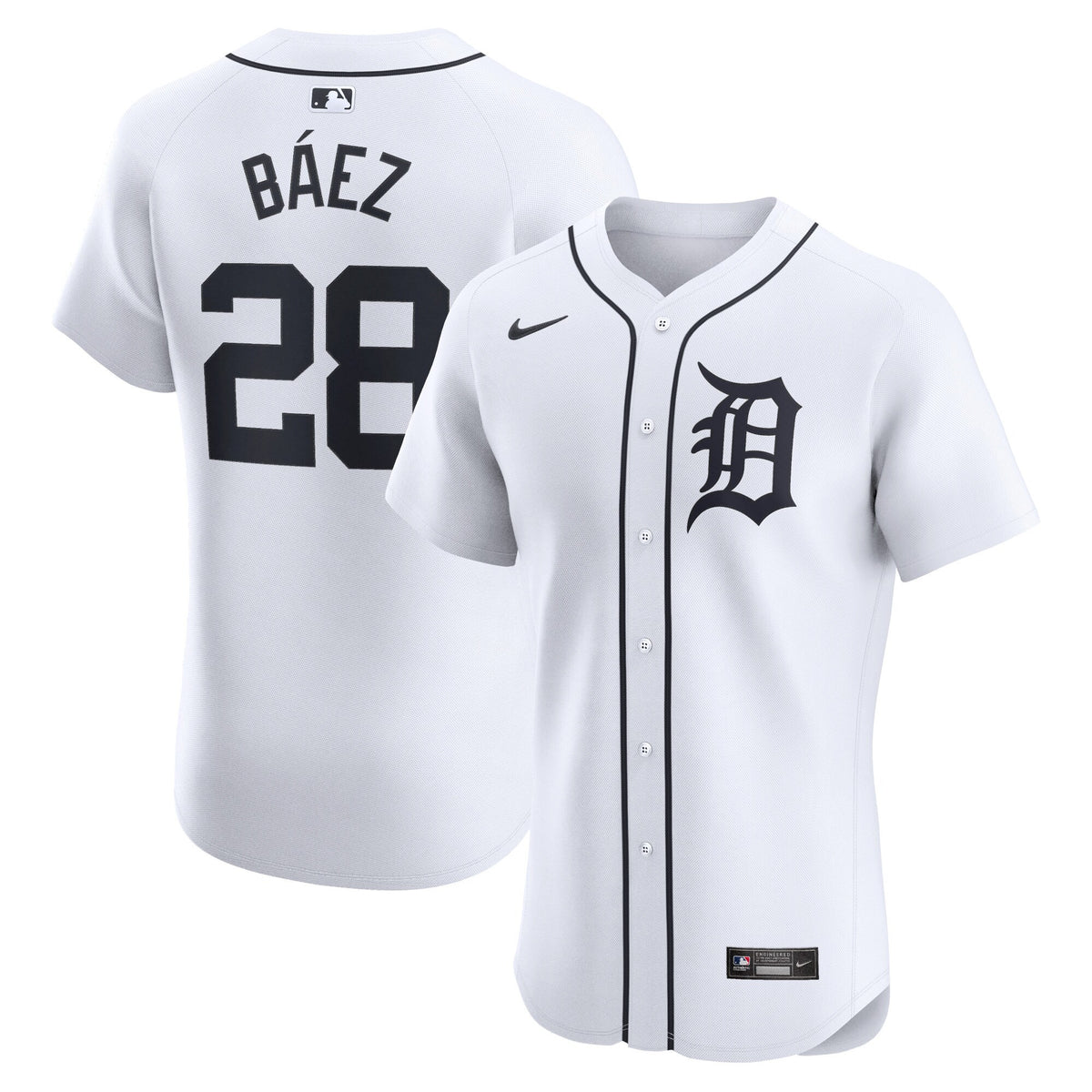 Javier Baez Detroit Tigers white Elite jersey