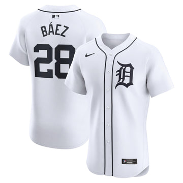 Javier Baez Detroit Tigers white Elite jersey