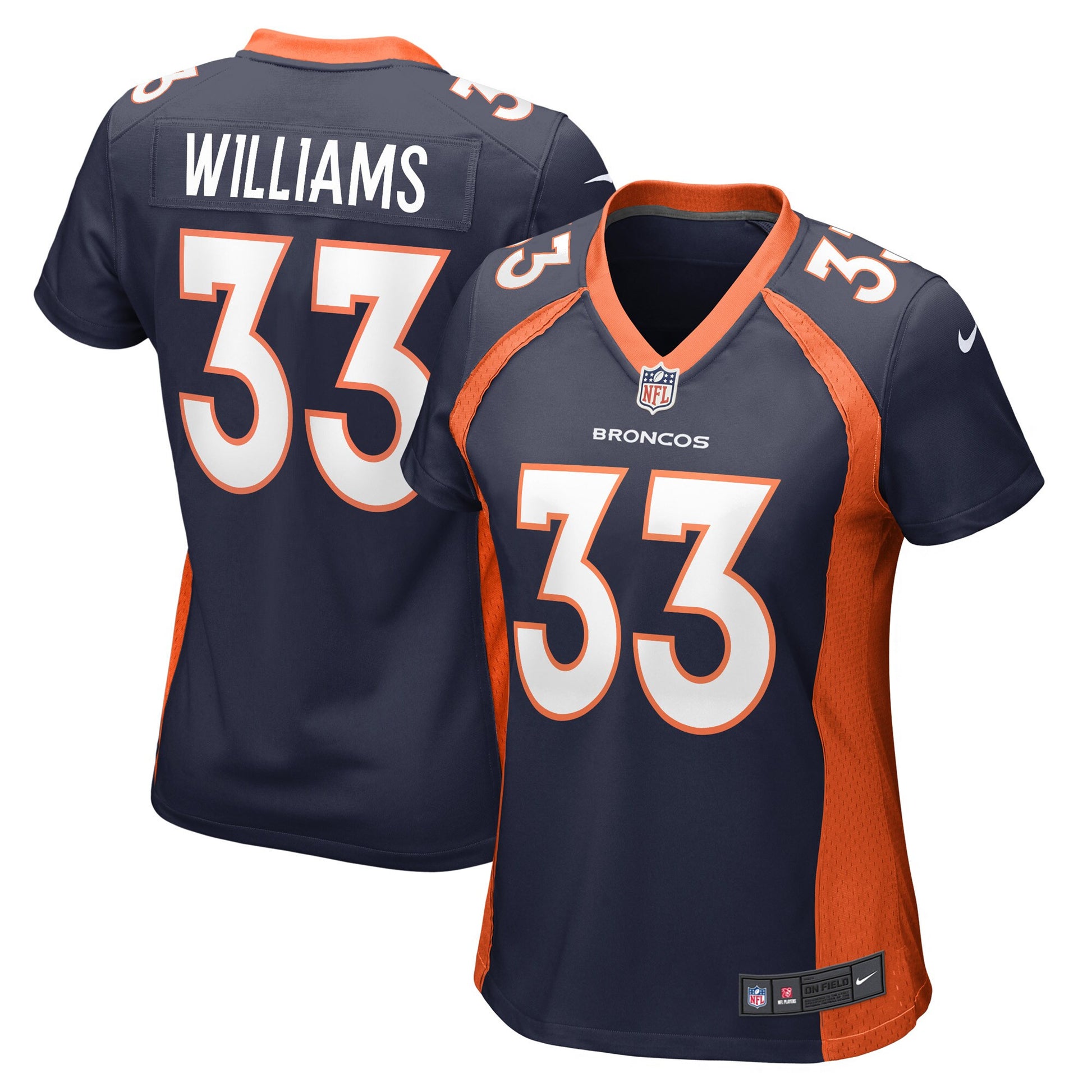 Javonte Williams Denver Broncos navy Game jersey