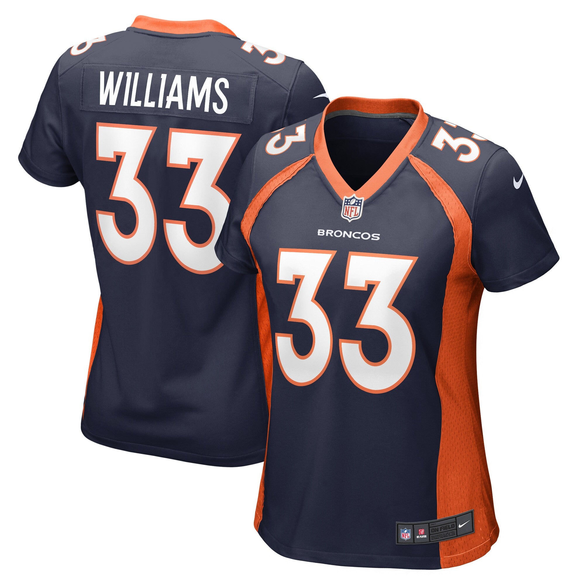 Javonte Williams Denver Broncos navy Game jersey
