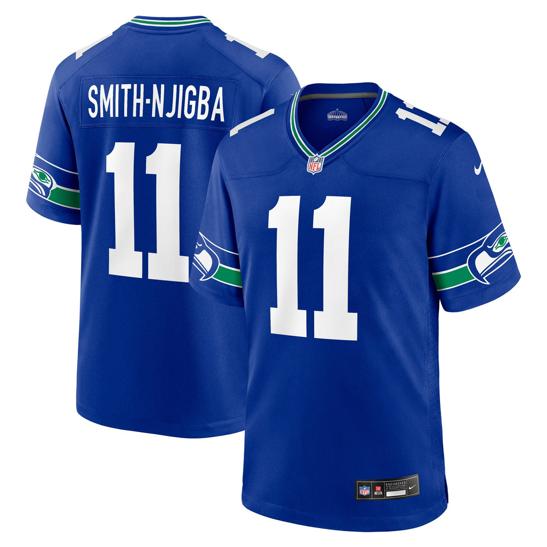 Jaxon Smith-njigba Seattle Seahawks royal Throwback jersey