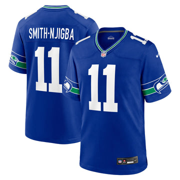 Jaxon Smith-njigba Seattle Seahawks royal Throwback jersey