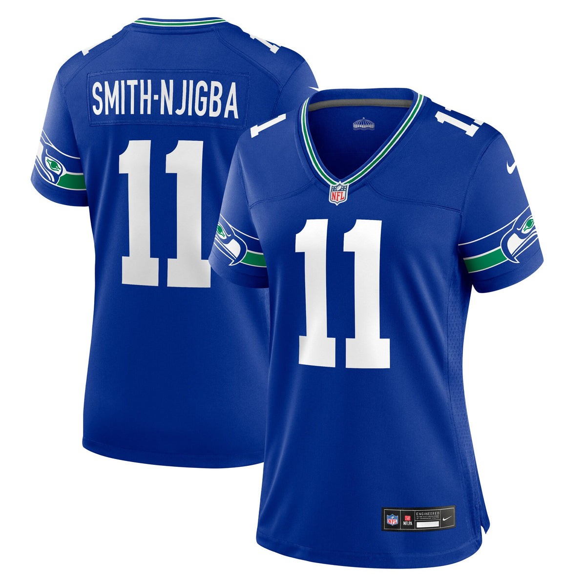 Jaxon Smith-njigba Seattle Seahawks royal Throwback jersey