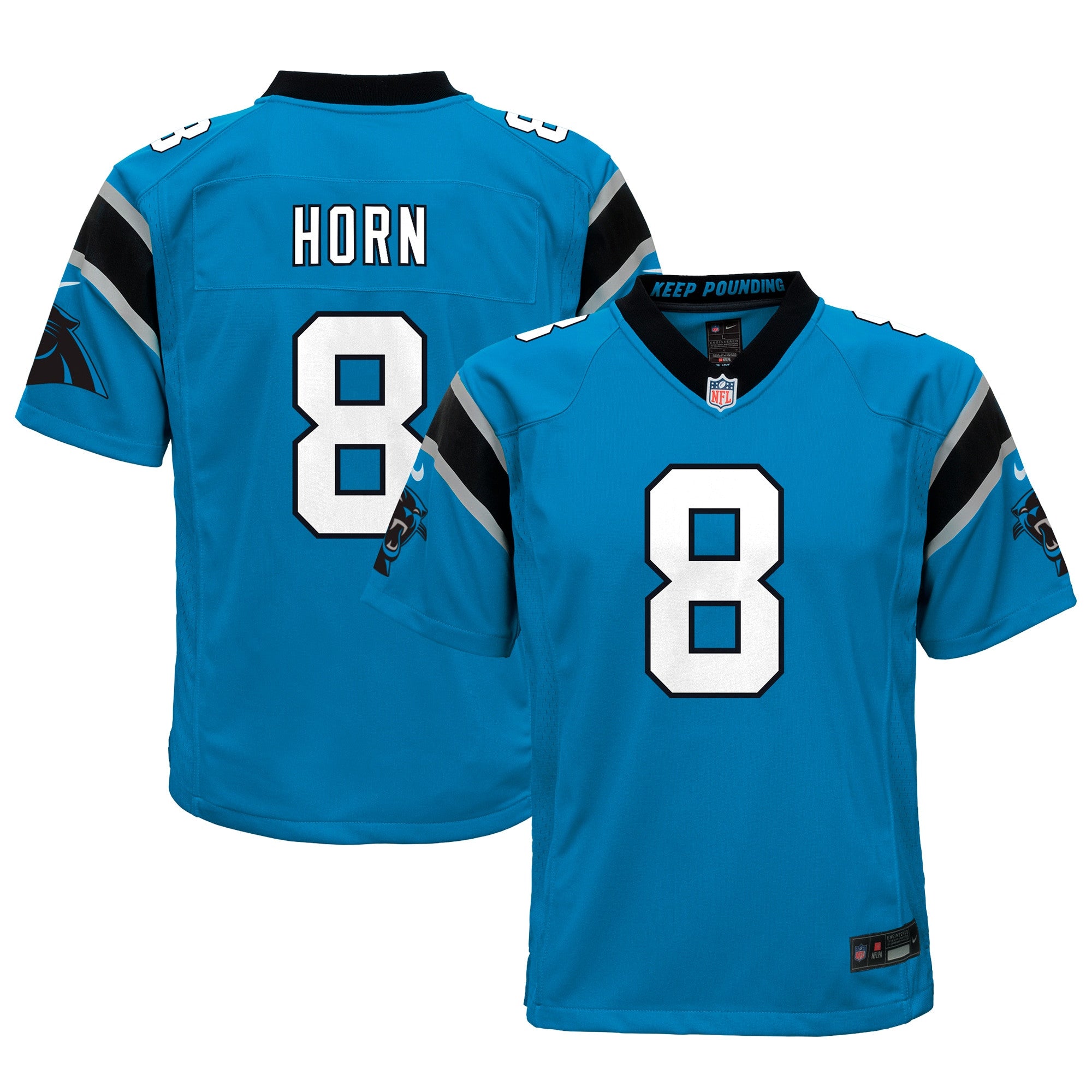 Jaycee Horn Carolina Panthers blue jersey
