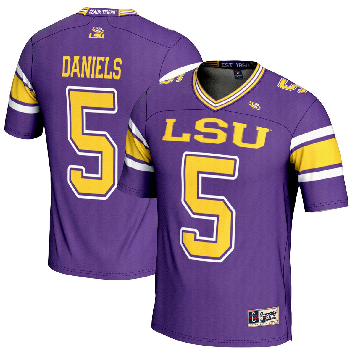 Jayden Daniels LSU Tigers purple Fashion jersey