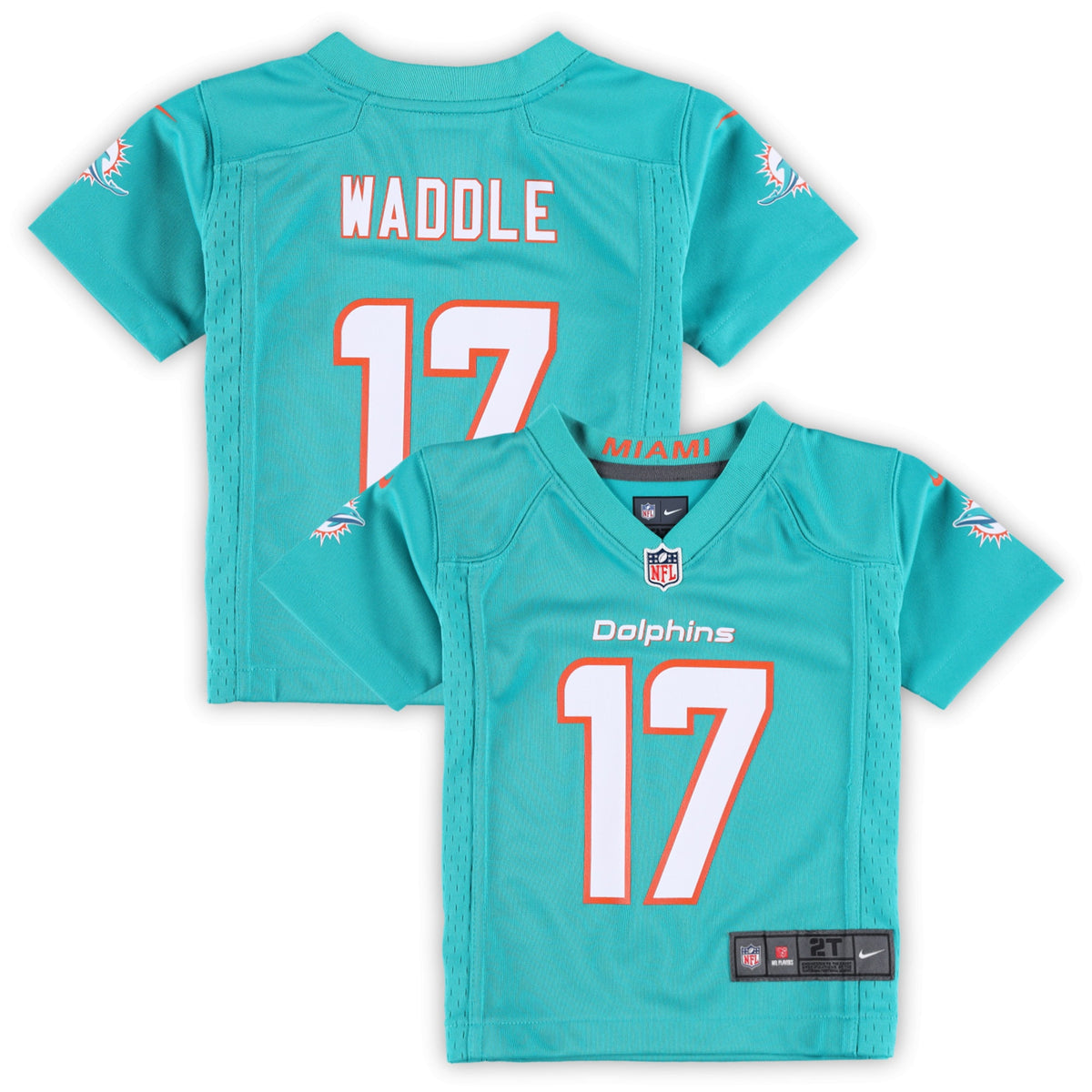 Jaylen Waddle Miami Dolphins aqua jersey