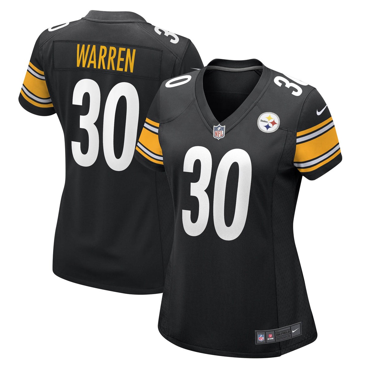 Jaylen Warren Pittsburgh Steelers black Game jersey