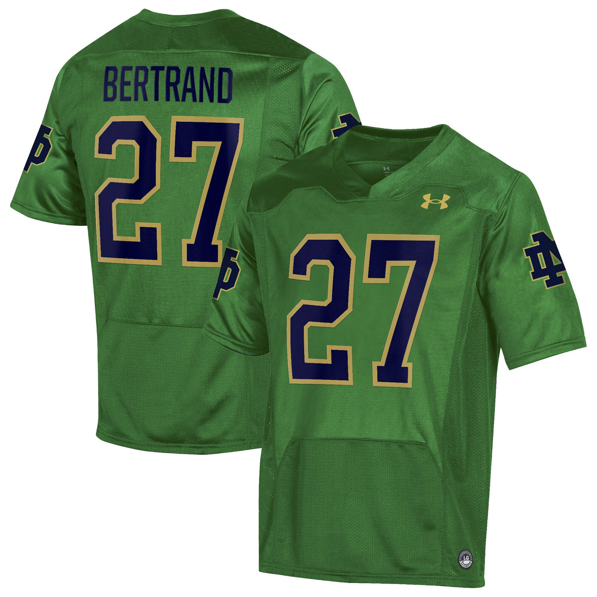 Jd Bertrand Under Armour Notre Dame Fighting Irish green jersey
