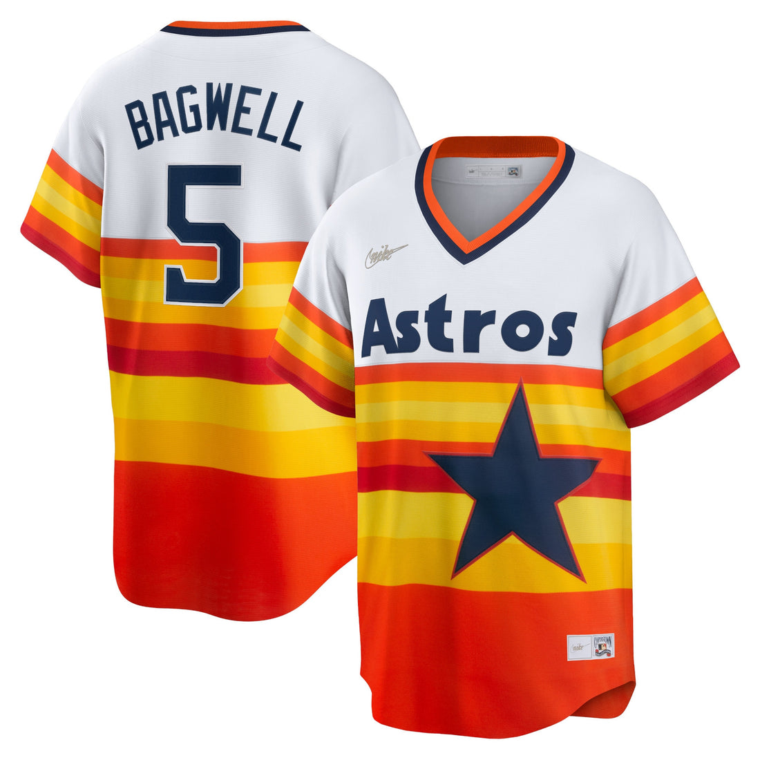 Jeff Bagwell Houston Astros white Cooperstown jersey