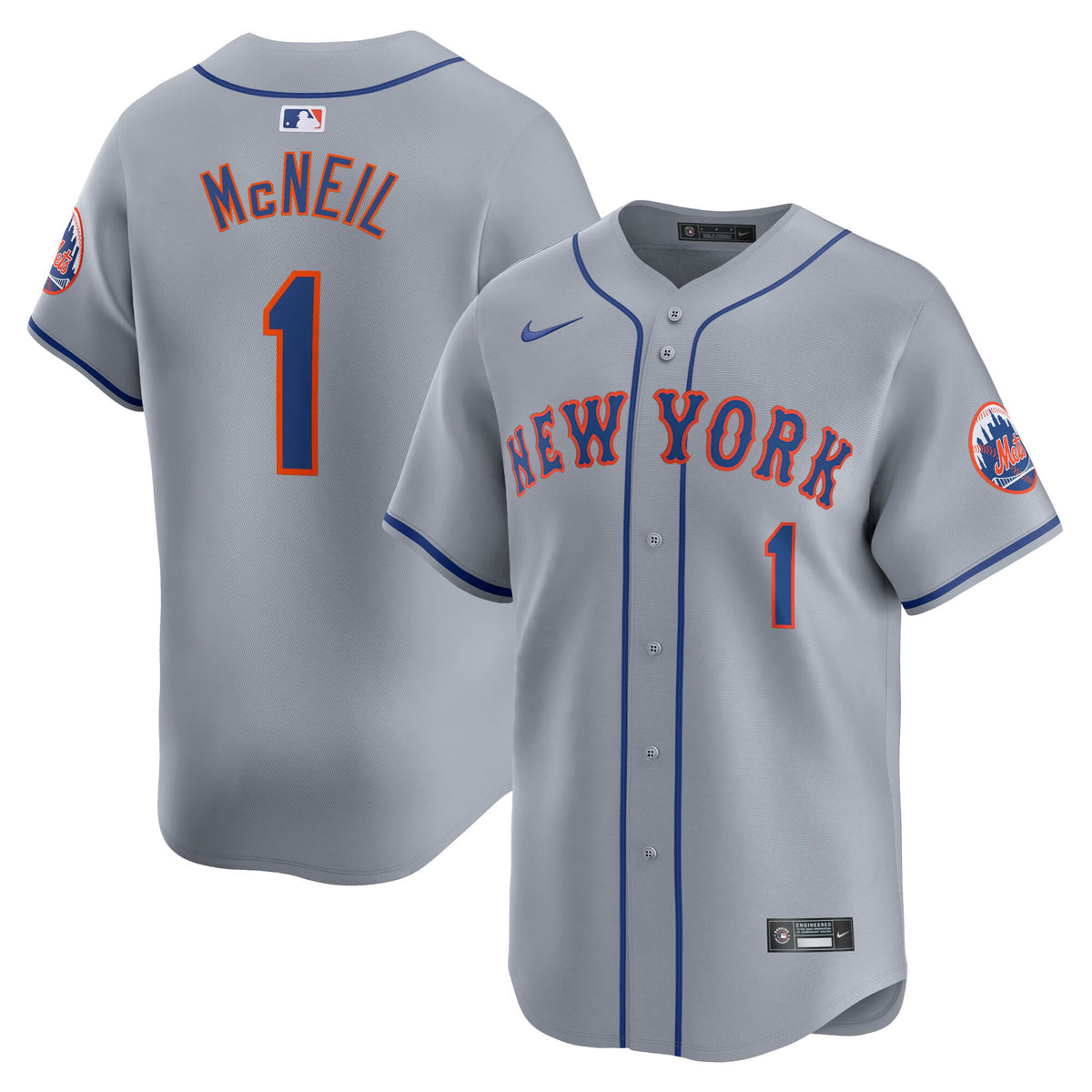 Jeff Mcneil New York Mets gray Limited jersey