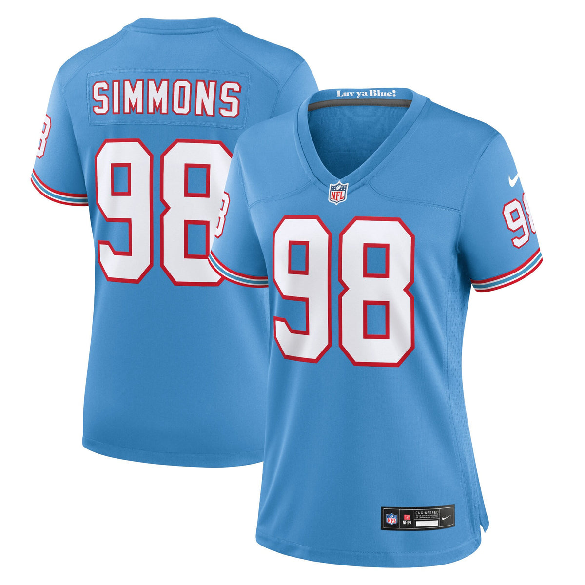Jeffery Simmons Tennessee Titans blue jersey