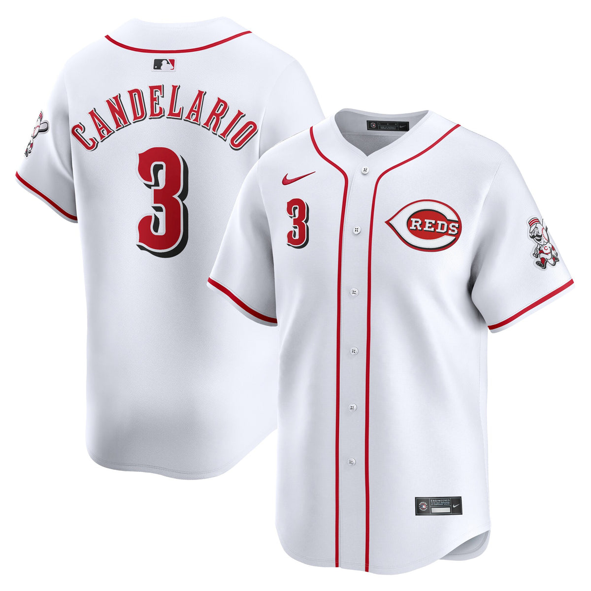Jeimer Candelario Cincinnati Reds white Limited jersey