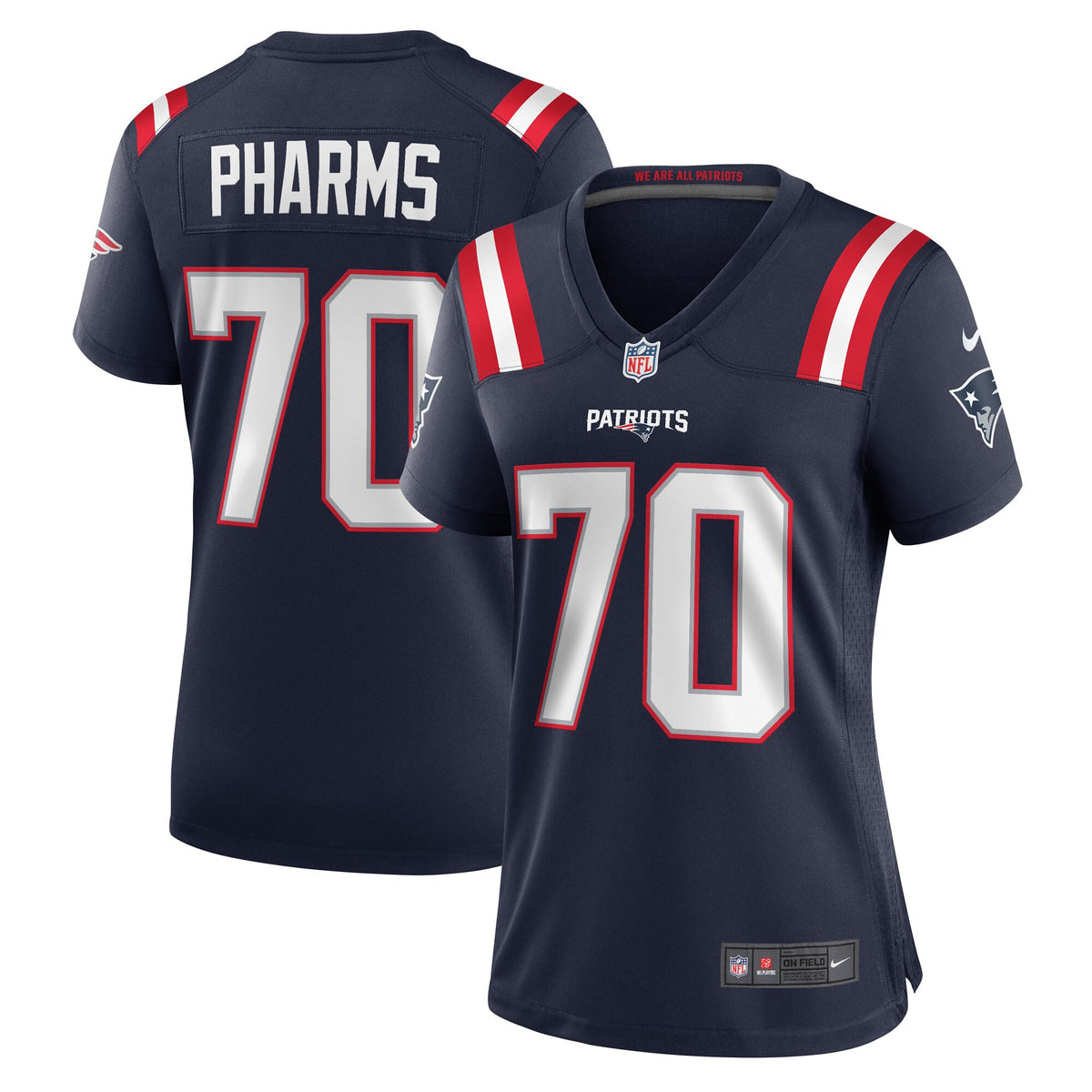 Jeremiah Pharms Jr New England Patriots navy jersey