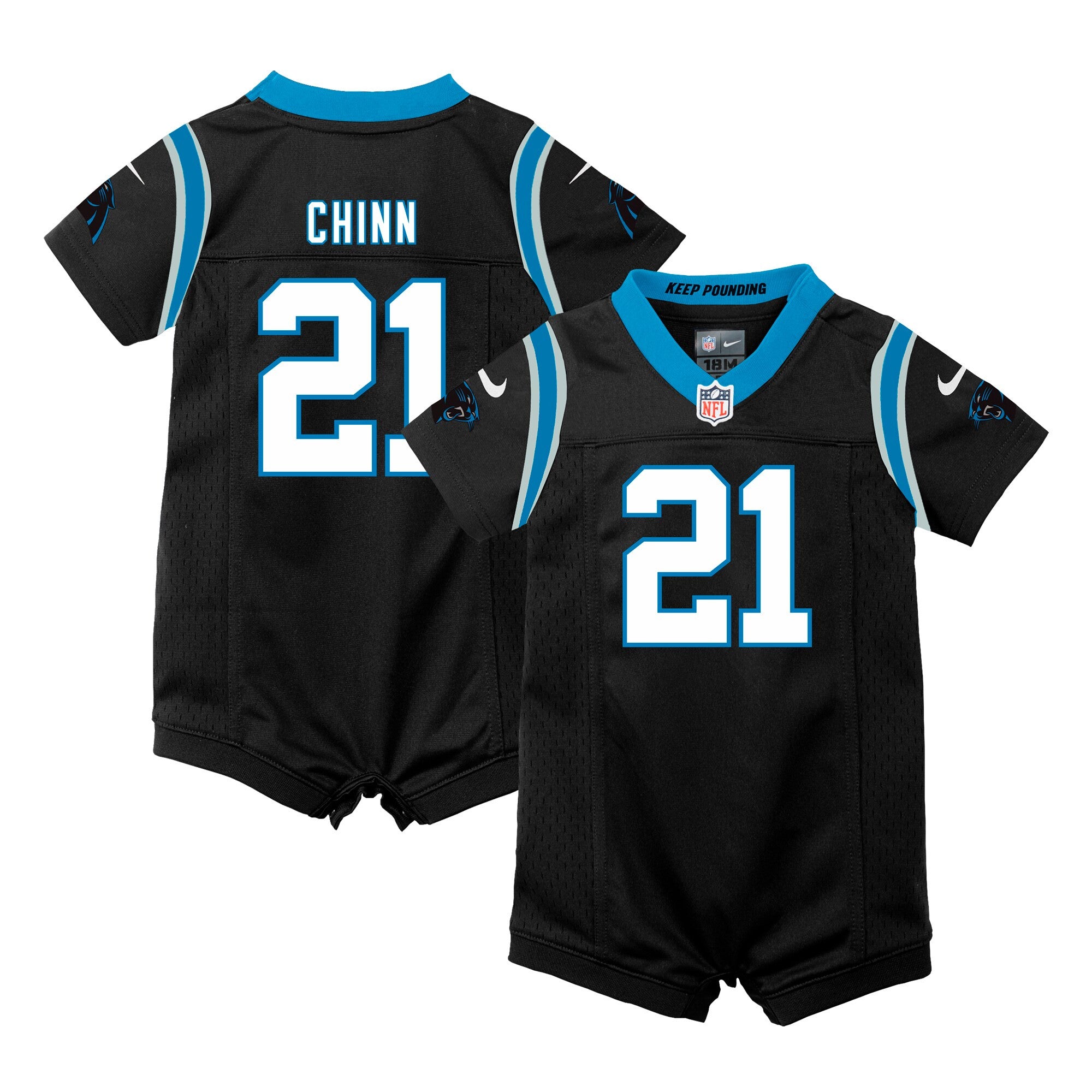 Jeremy Chinn Newborn Romper Carolina Panthers black jersey