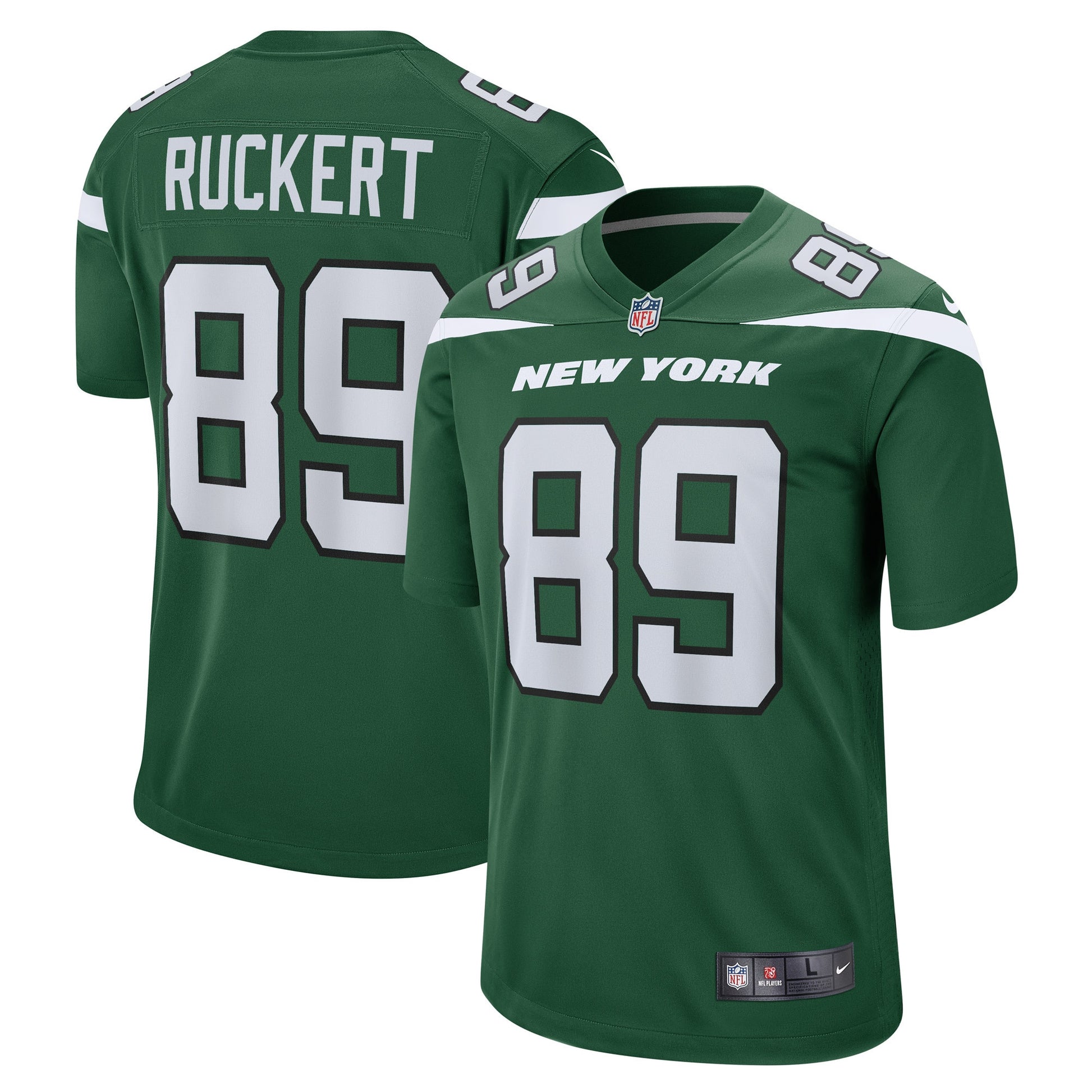 Jeremy Ruckert New York Jets green Game jersey