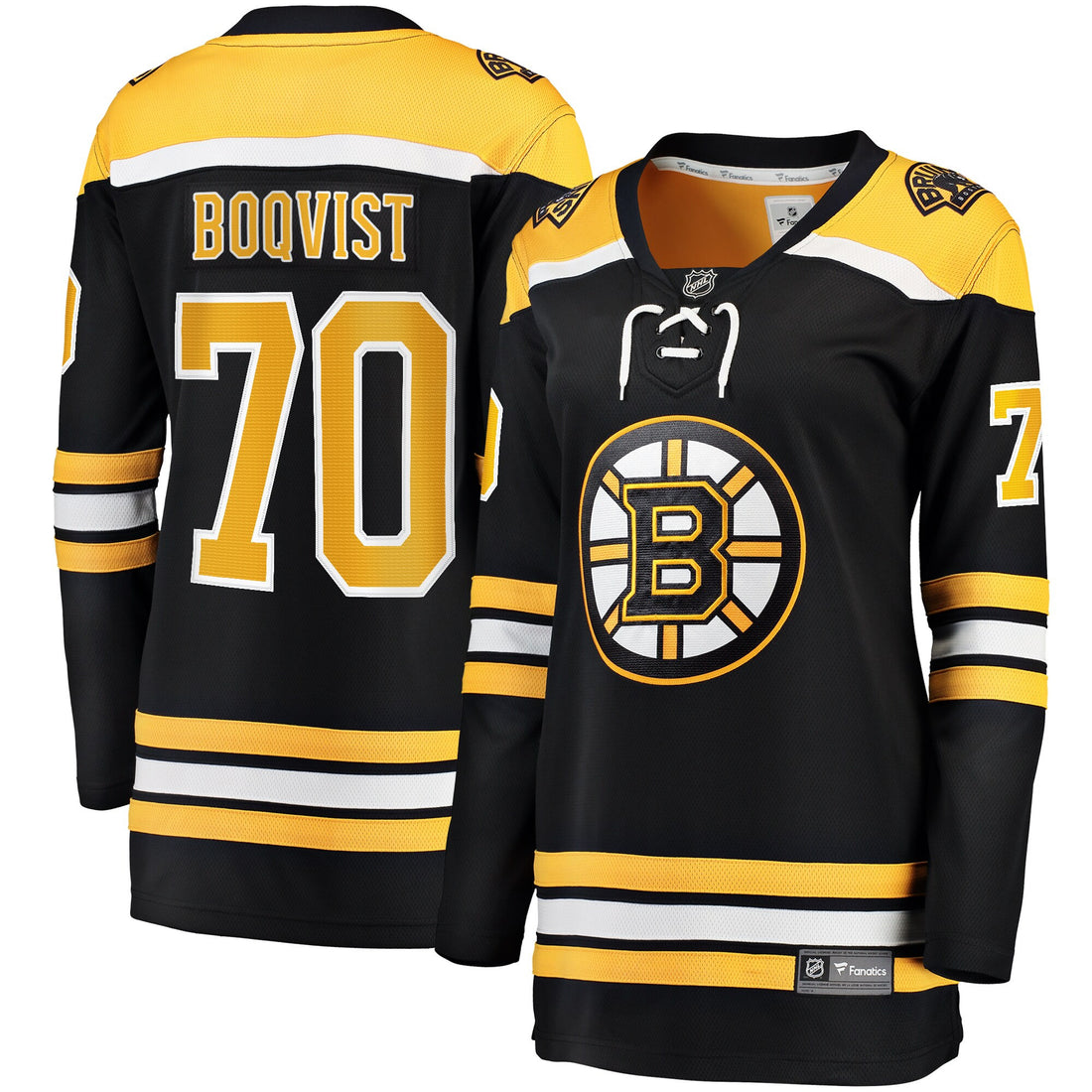 Jesper Boqvist Boston Bruins black Home jersey