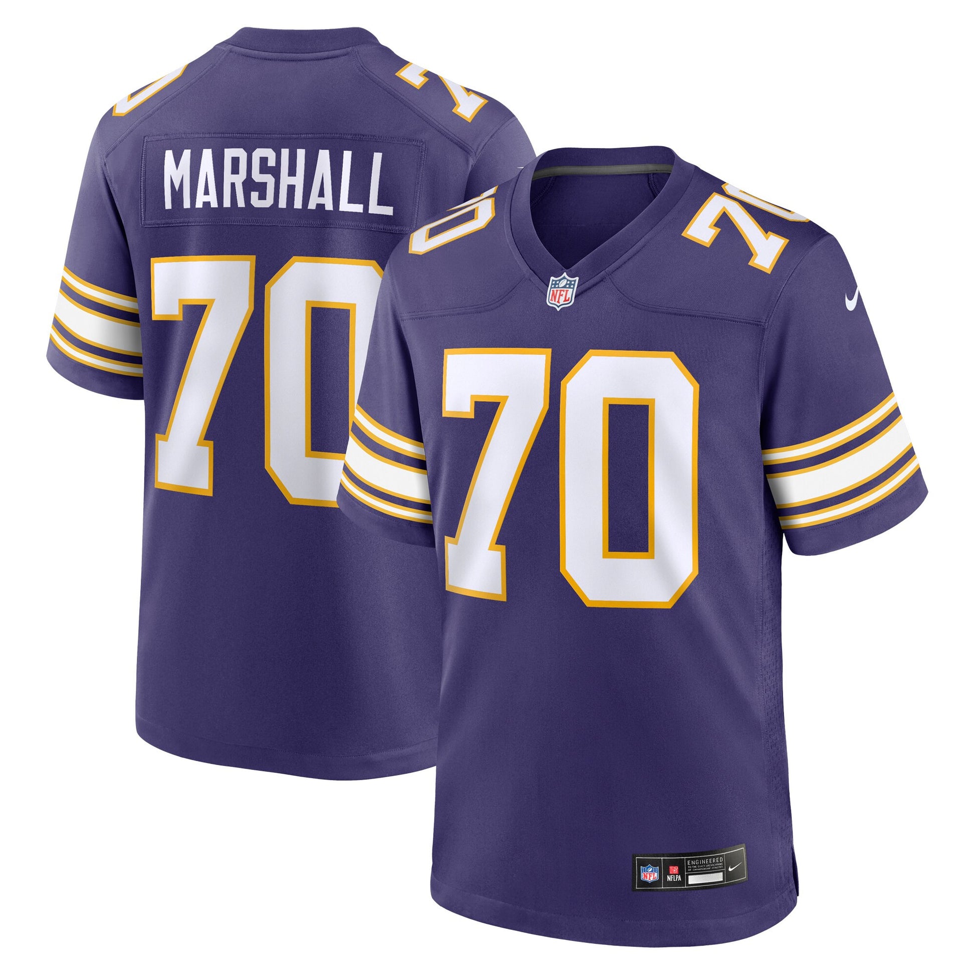 Jim Marshall Minnesota Vikings purple Classic jersey
