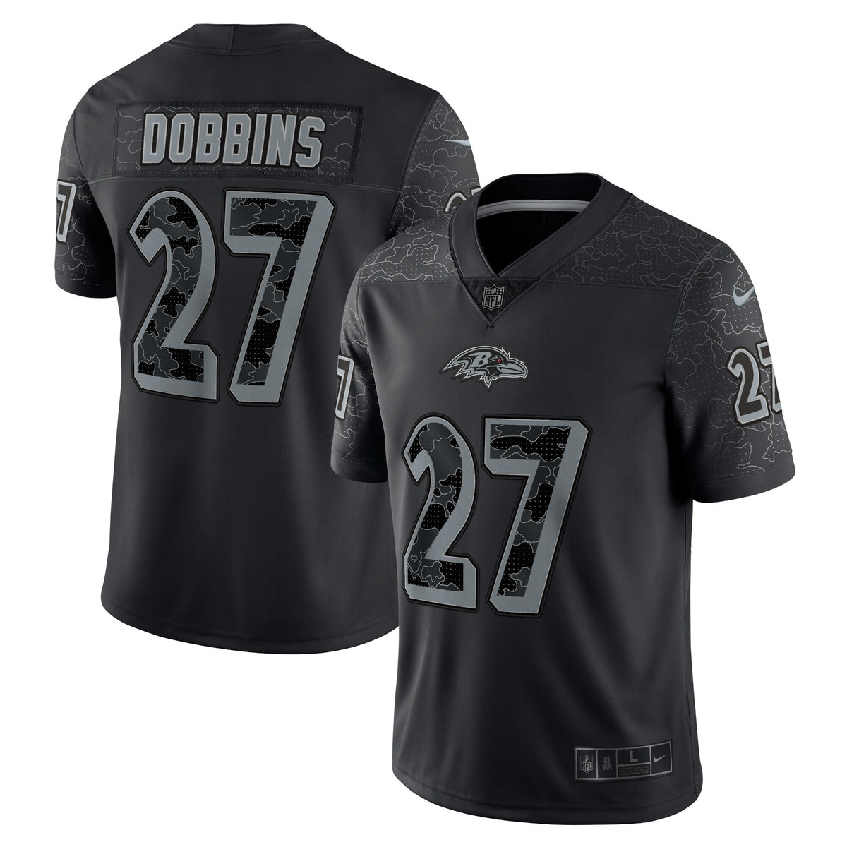 J.k. Dobbins Rflctv Baltimore Ravens black Limited jersey
