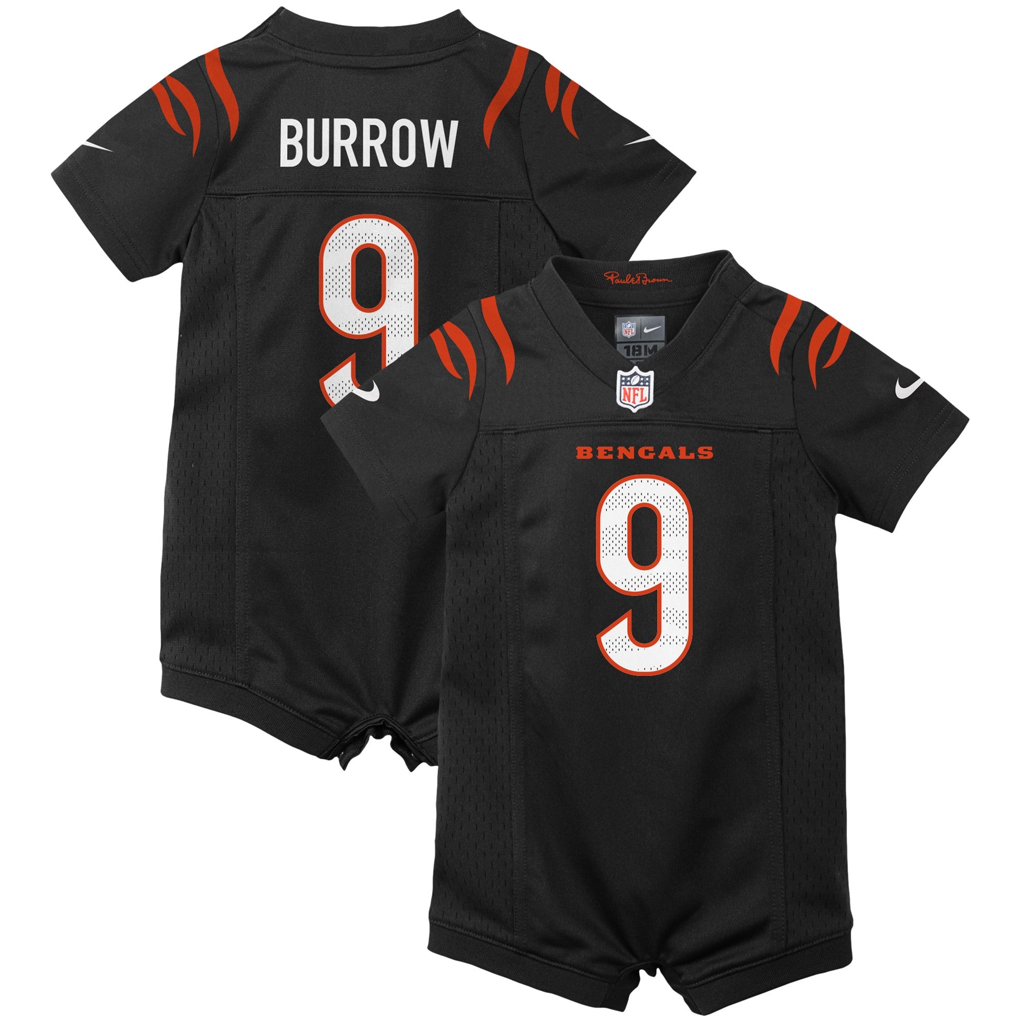 Joe Burrow Newborn Cincinnati Bengals black Game jersey