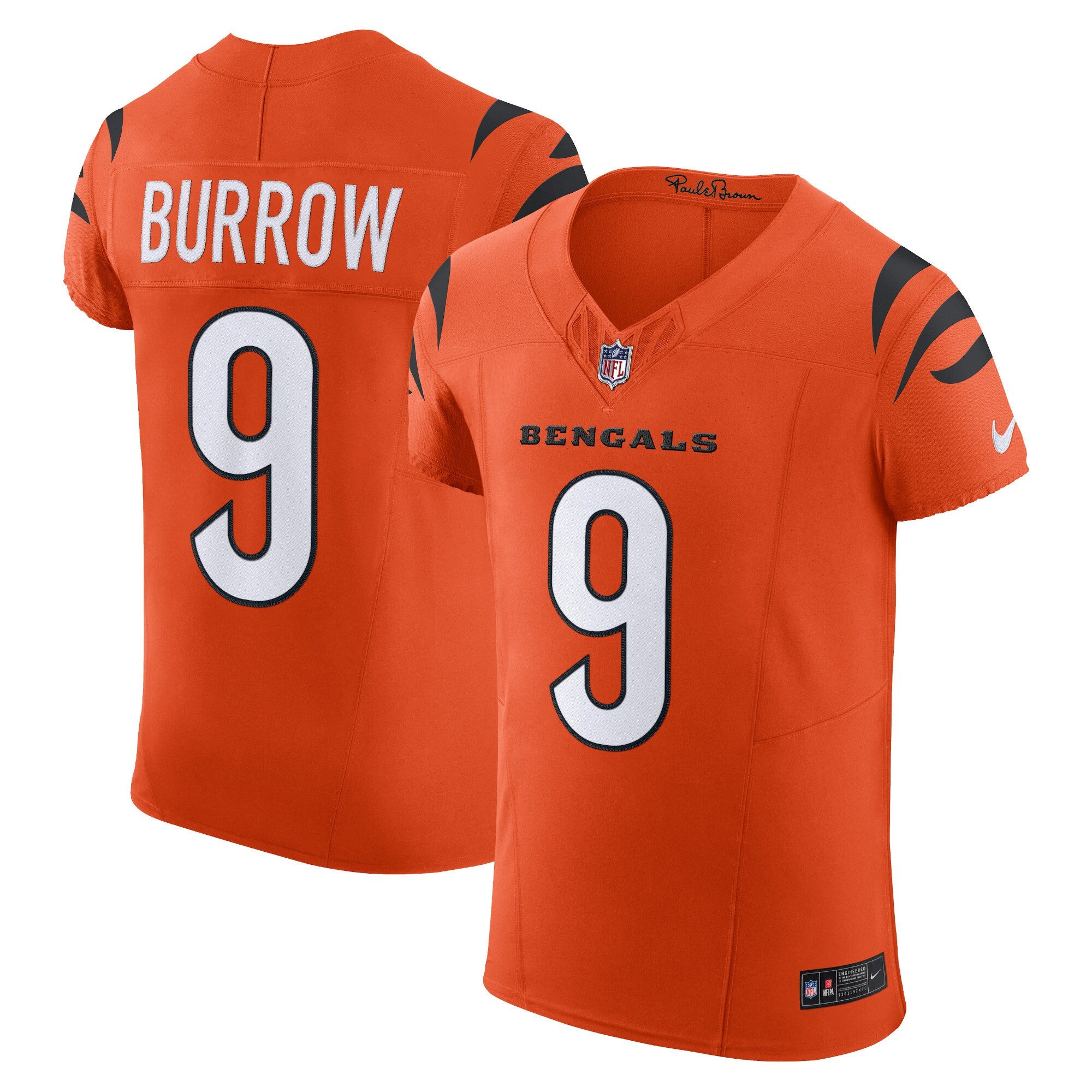 Joe Burrow Cincinnati Bengals orange Vapor jersey