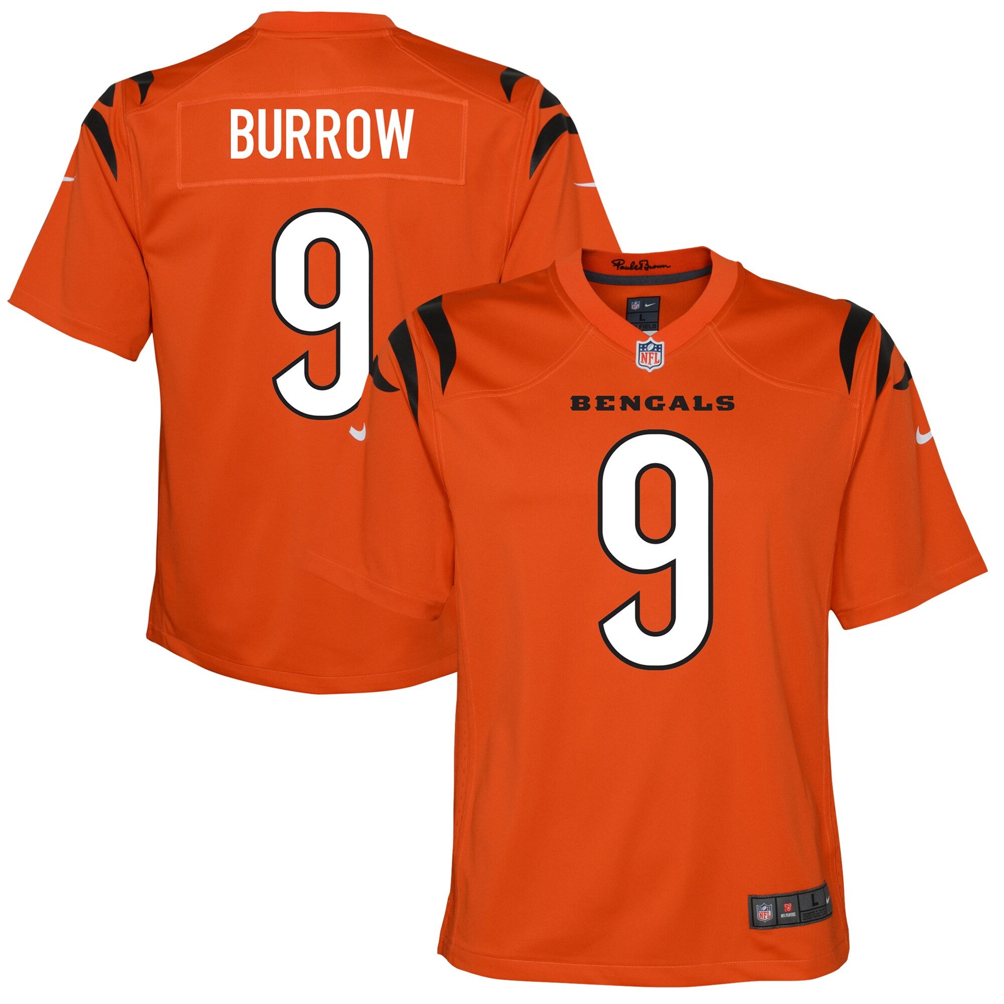 Joe Burrow Cincinnati Bengals orange jersey