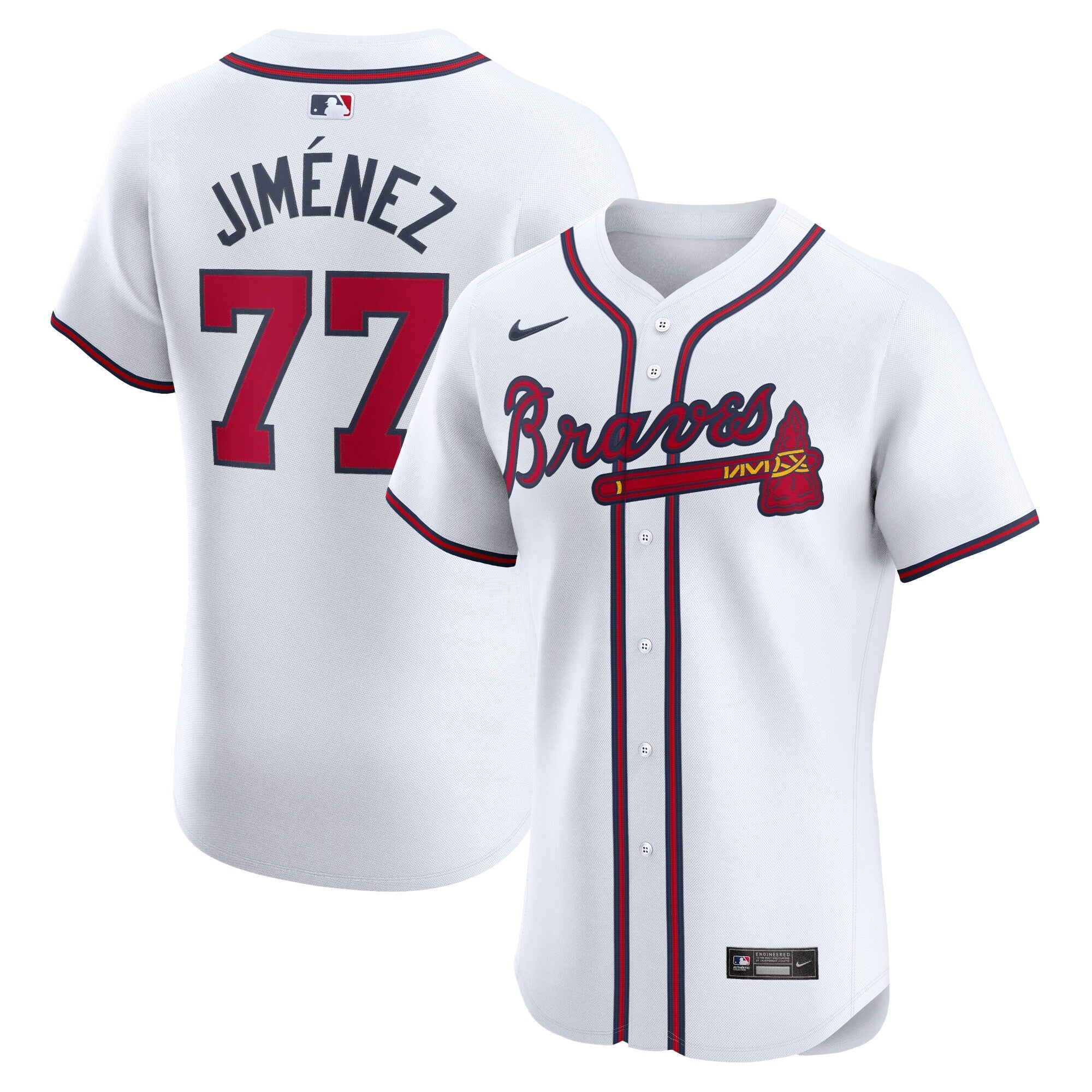 Joe Jimenez Atlanta Braves white Elite jersey