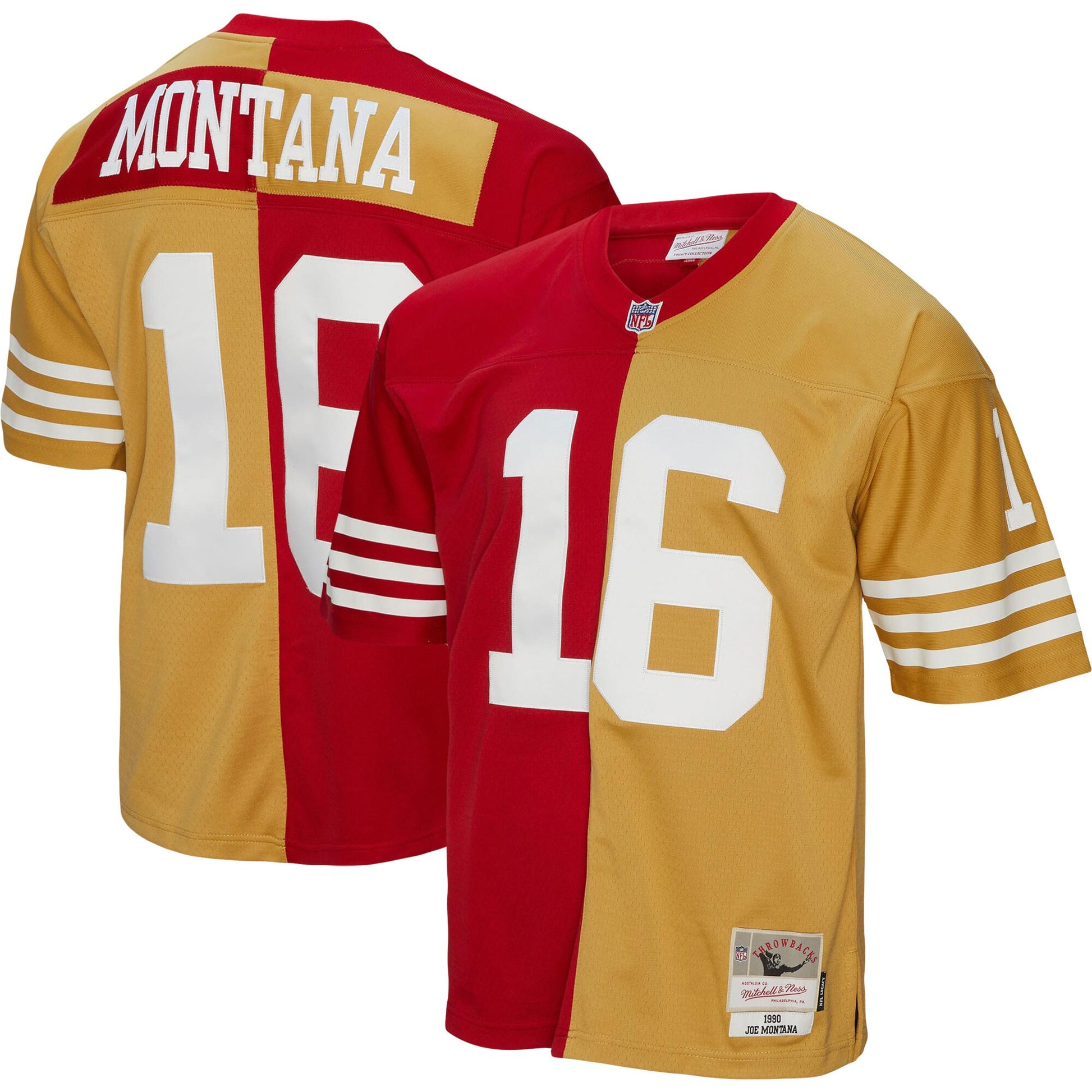 Joe Montana San Francisco 49ers scarlet Split jersey