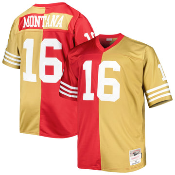 Joe Montana San Francisco 49ers scarlet Split jersey