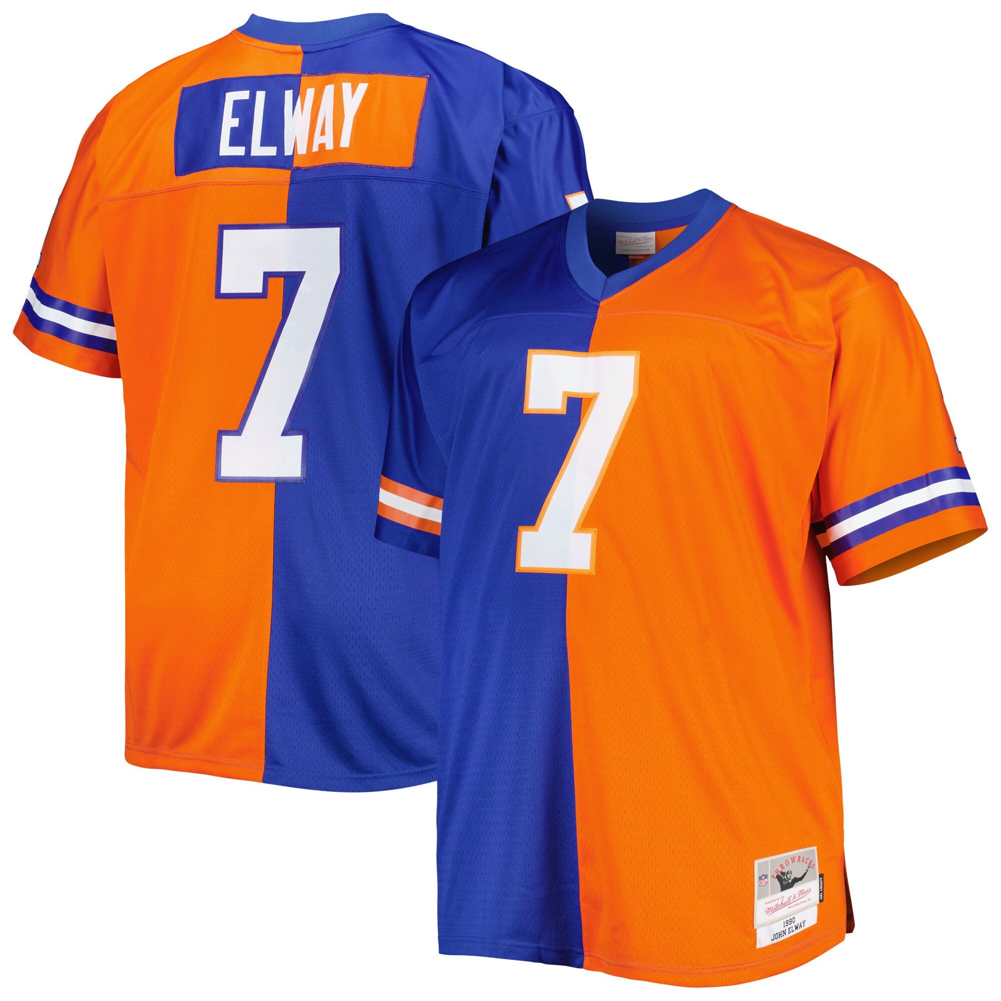 John Elway Denver Broncos royal Split jersey