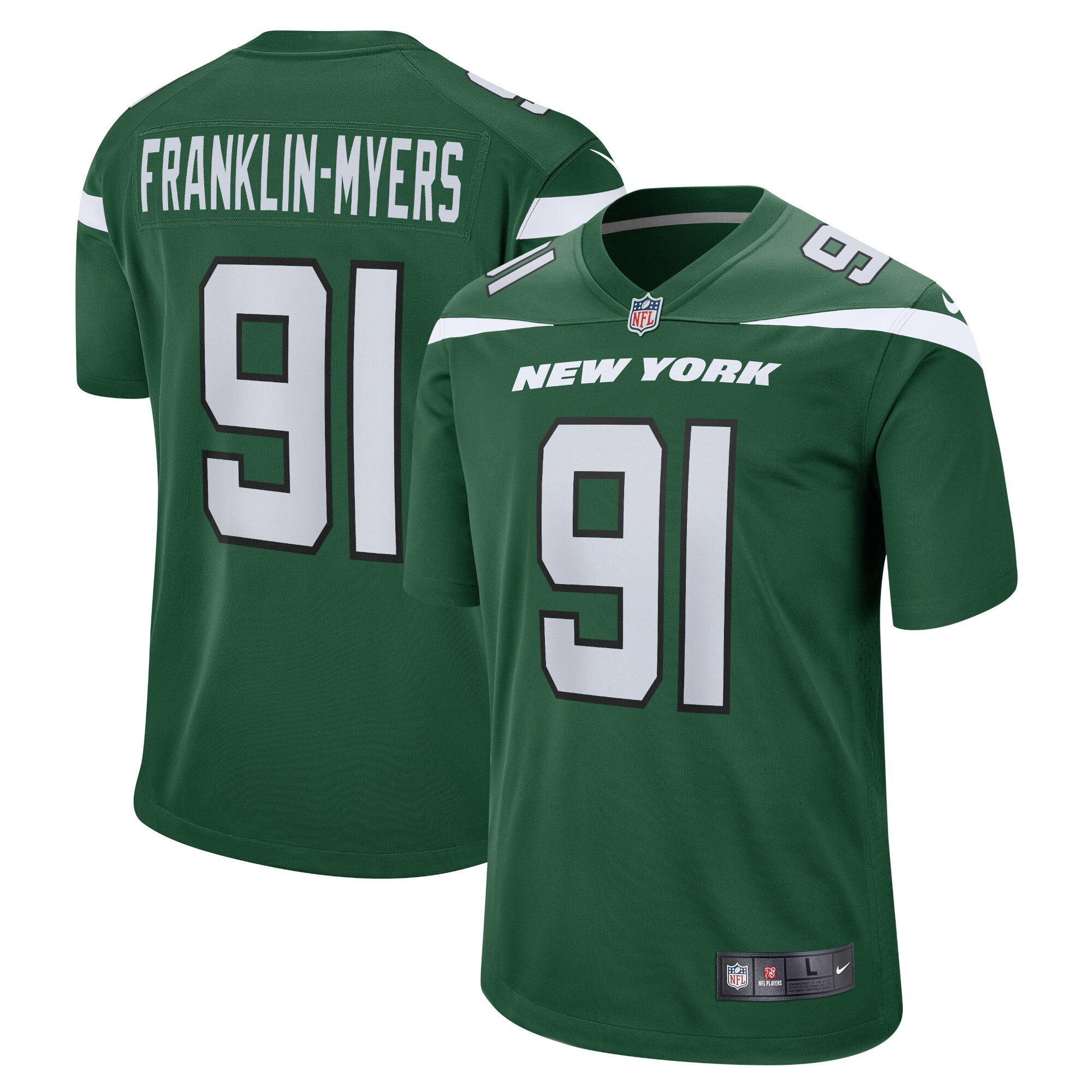 John Franklin-myers Gotham New York Jets green jersey