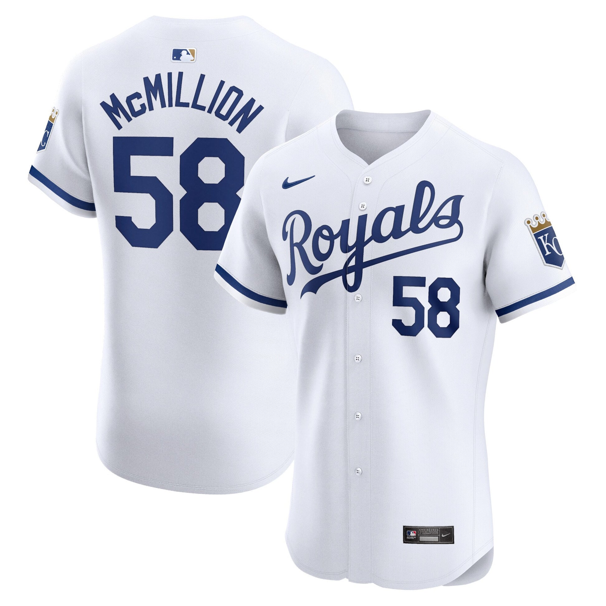 John Mcmillon Kansas City Royals white Elite jersey