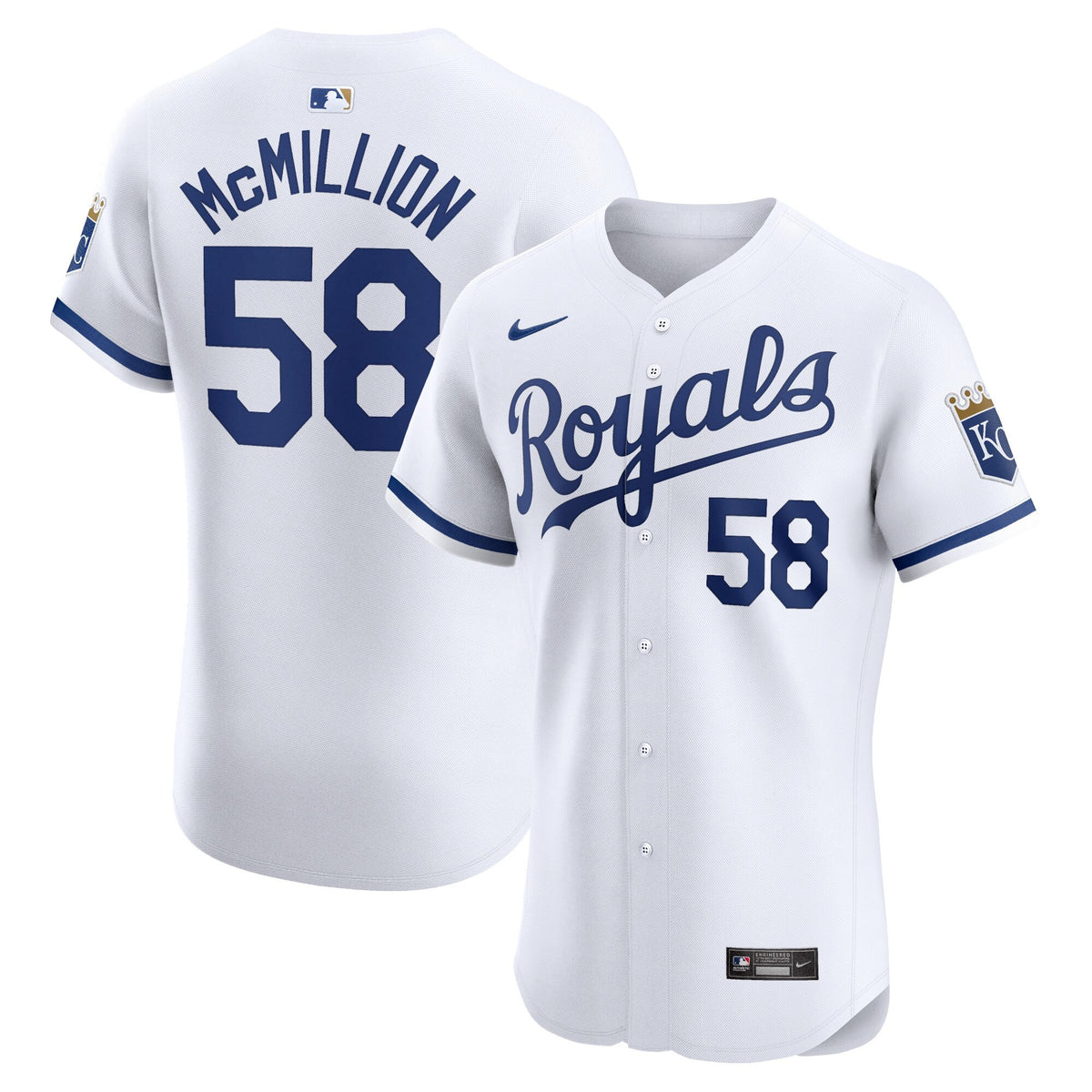 John Mcmillon Kansas City Royals white Elite jersey