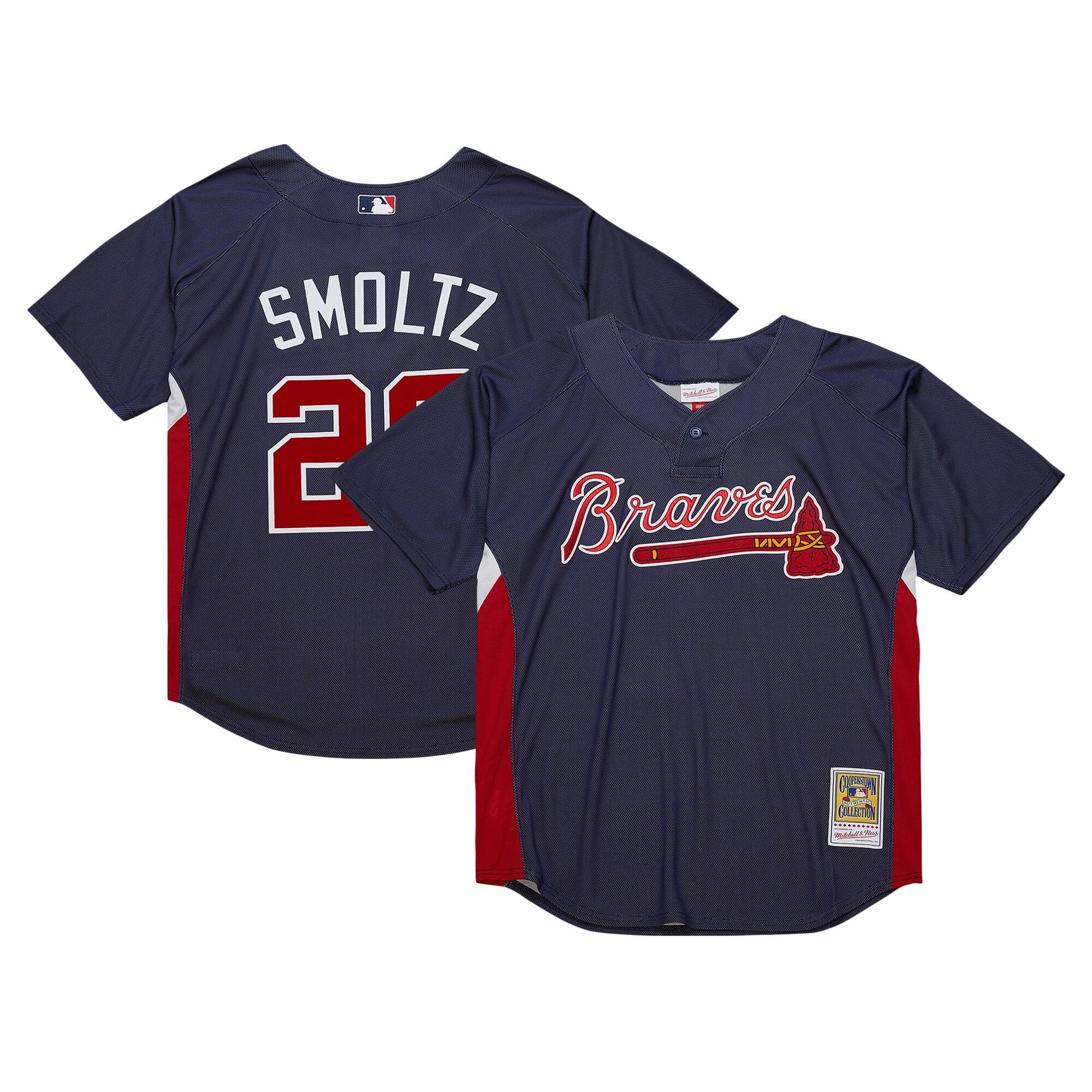 John Smoltz Atlanta Braves navy Cooperstown jersey