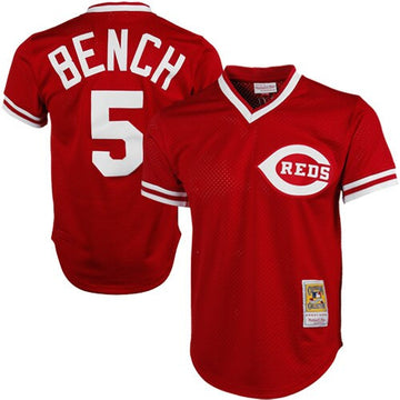 Johnny Bench Cincinnati Reds red jersey
