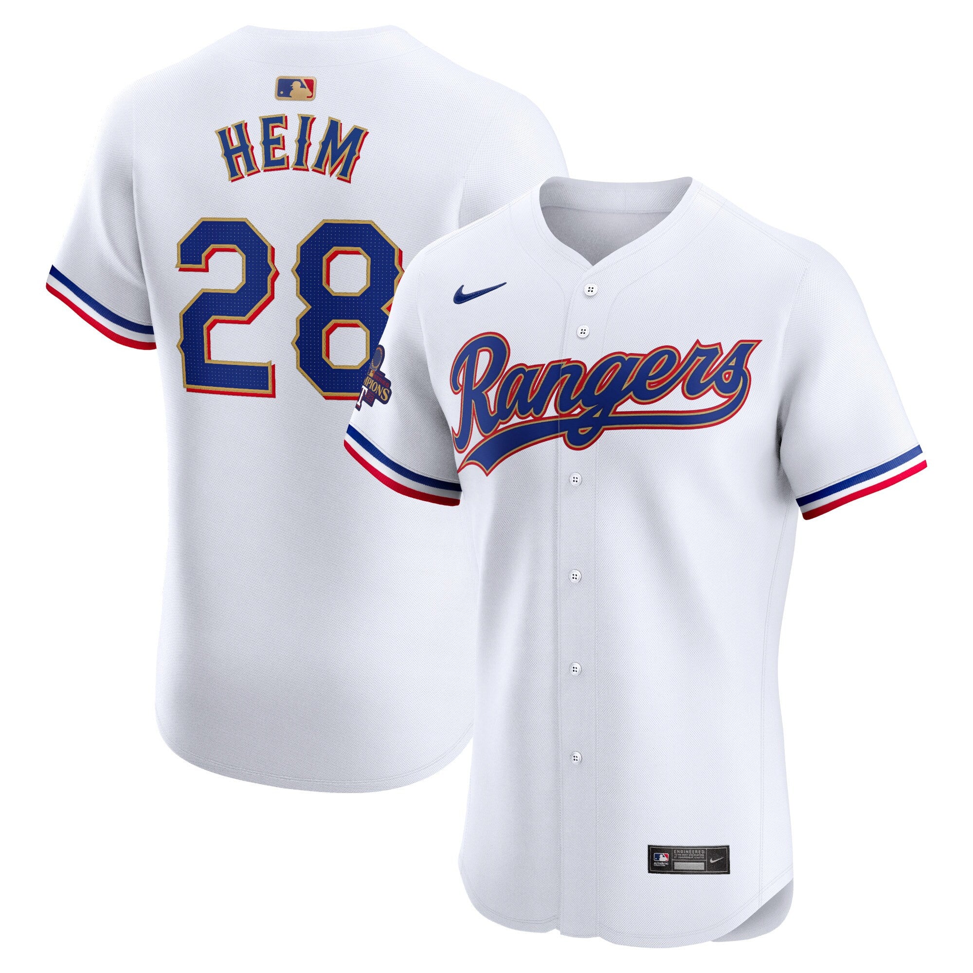 Jonah Heim Texas Rangers gold Elite jersey