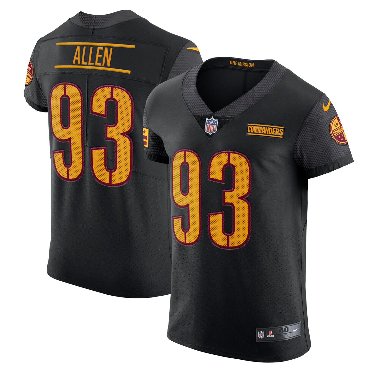 Jonathan Allen Washington Commanders black Vapor jersey
