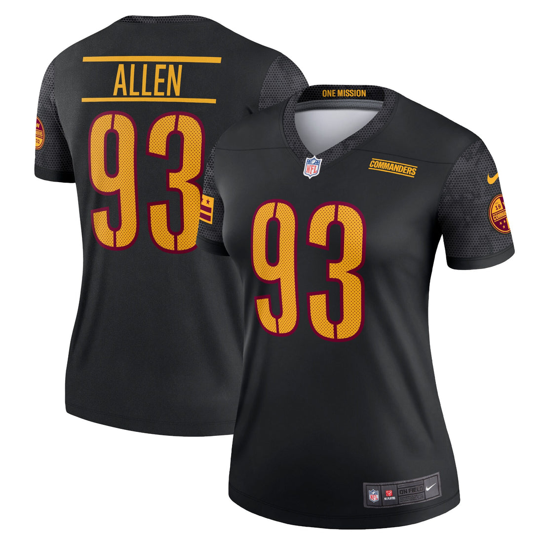 Jonathan Allen Washington Commanders black Legend jersey