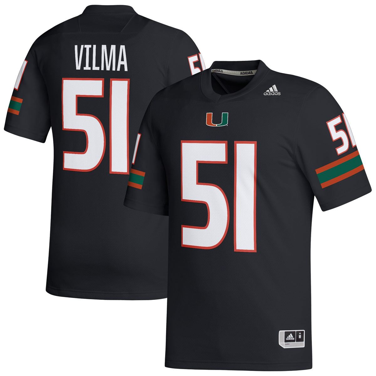 Jonathan Vilma Miami Hurricanes black jersey